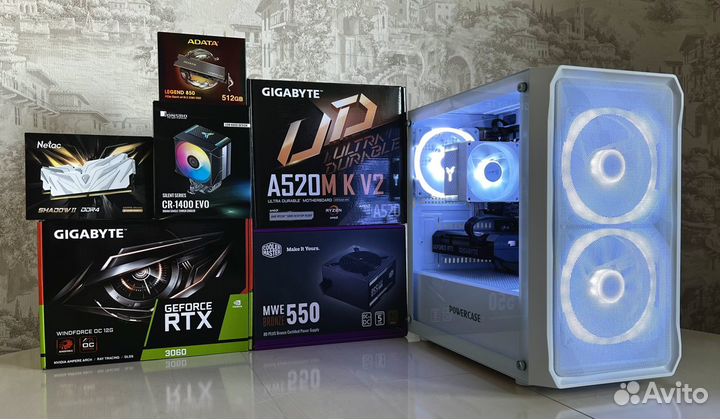 Новый пк RTX 3060 12gb/Ryzen 5 5500/16GB/512gb m2