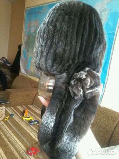 Шапка вязаная из кролика