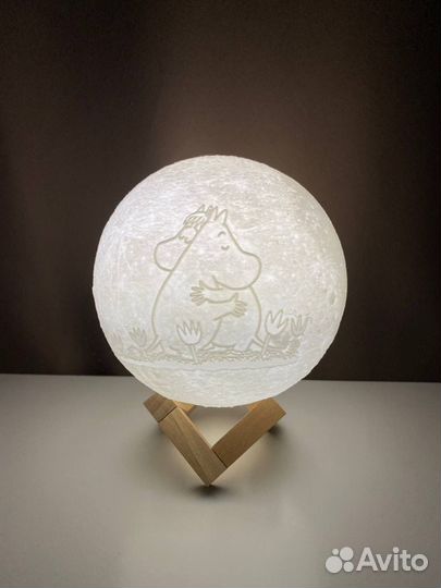 Лампа, ночник луна с вашим фото