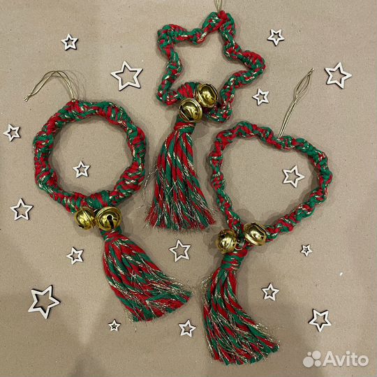 Новогодние игрушки макраме