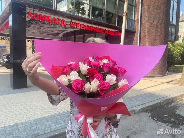 Розы микс. Цветы. Доставка. Калининград