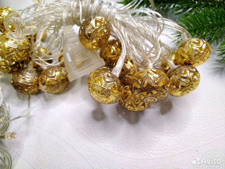 Гирлянда елочная шары светодиоды диоды