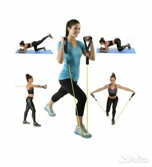 Набор универсальных трубчатых эспандеров, 45кг