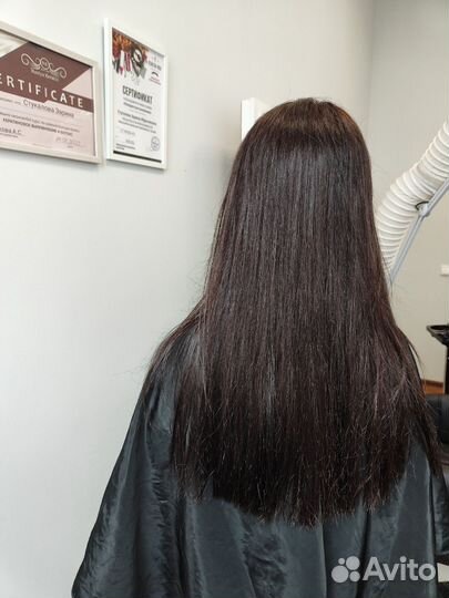 Модель на кератин ботокс волос