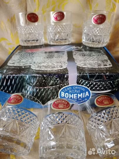 Хрустальные стаканы богемия