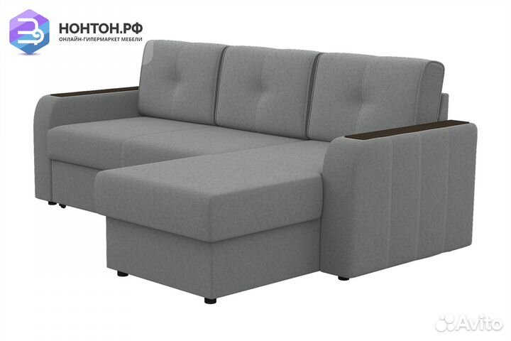 Диван угловой дельфин Бостон серый