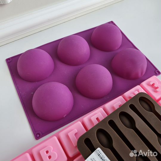 Силиконовые формы для выпечки, полусфера, алфавит