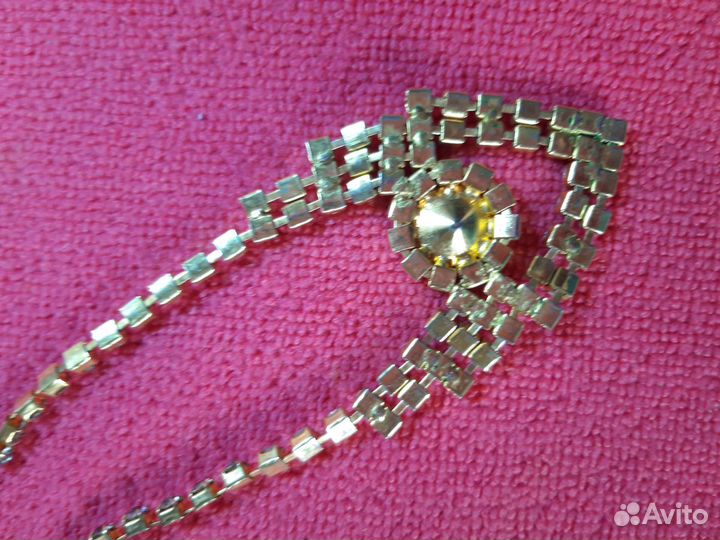 Винтаж колье Чехия, ледяное стекло