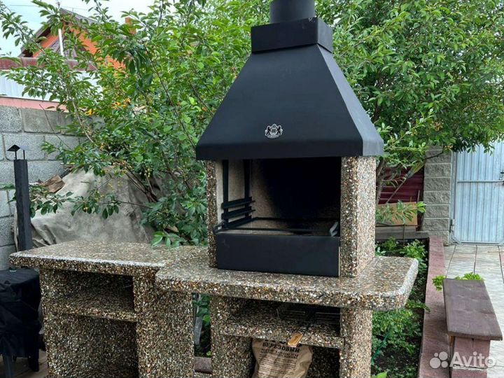 Печь барбекю модульная из камня