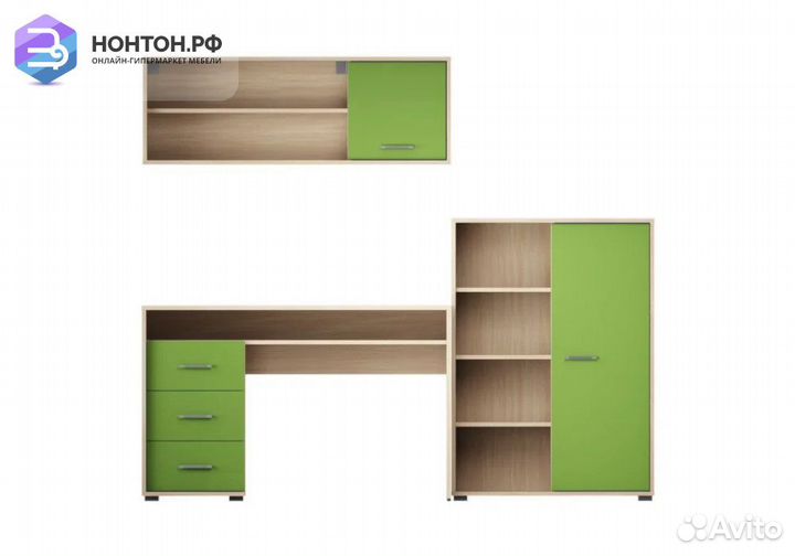 Уголок школьника Паскаль-4 дуб молочный / лайм