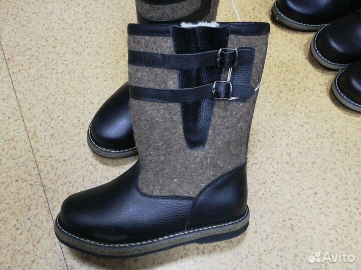 Сапоги войлочные унты Полярник натуральный мех