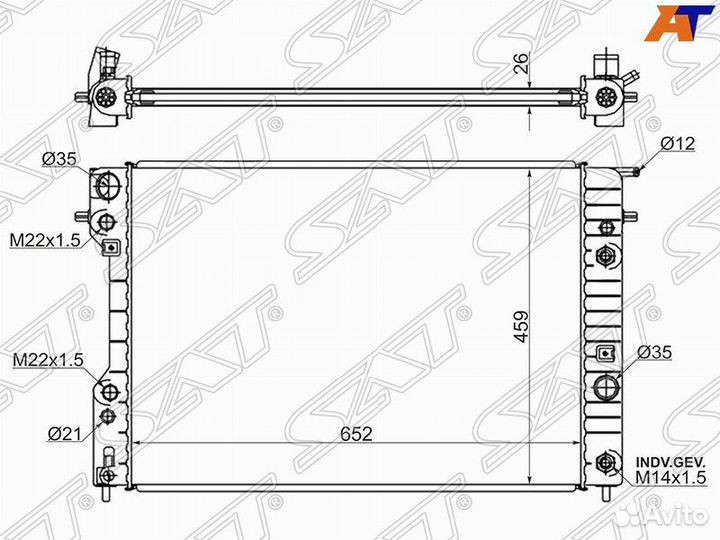 Радиатор opel omega B 2.5/2.6/3.0/3.2 94-04/cadill