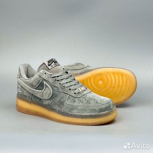 Кроссовки Nike Air force 1 Grey замшевые