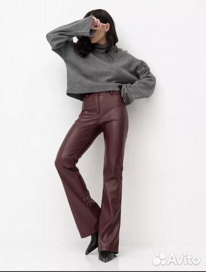 Кожаные брюки женские