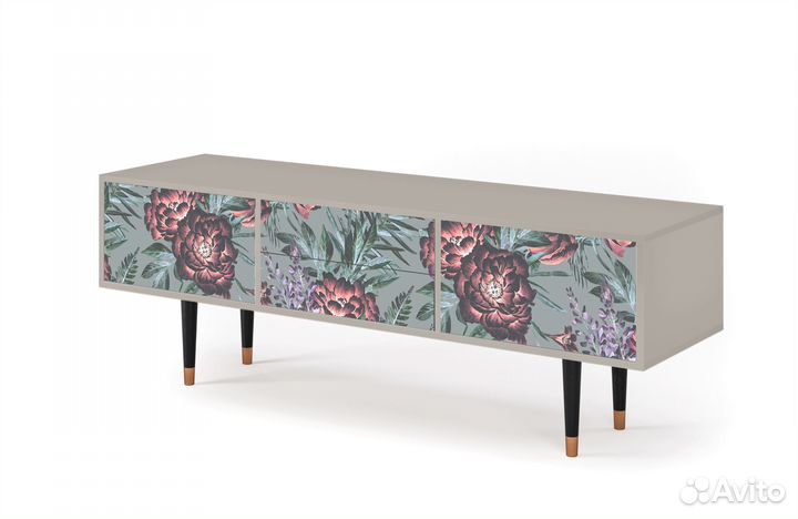 Тв-тумба T4 - Сатин - Light Peonies