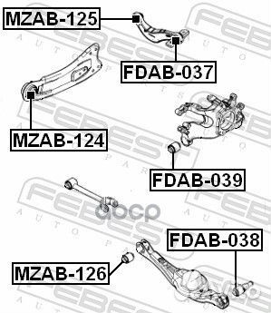 Сайлентблок задней поперечной тяги fdab037 Febest