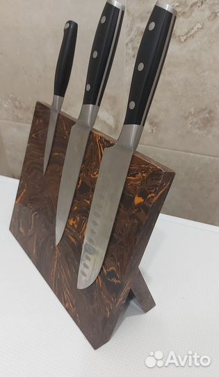 Магнитная доска-подставка из камня для ножей