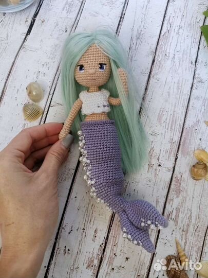 Кукла русалка ручной работы. Амигуруми