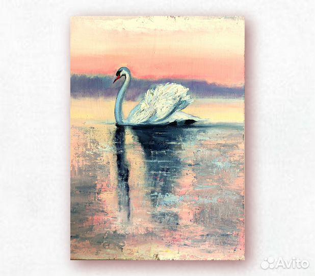 Белоголовый орел картина маслом с птицей 20х27 см