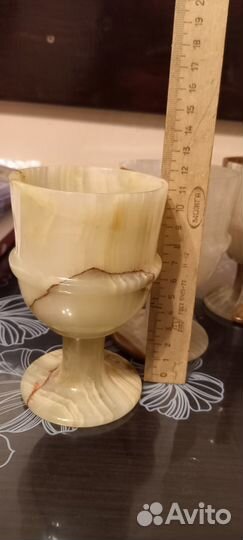 Фужеры из оникса, высота 12 см