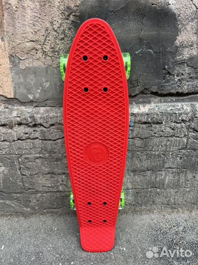 Пенни борд Fish Led красный