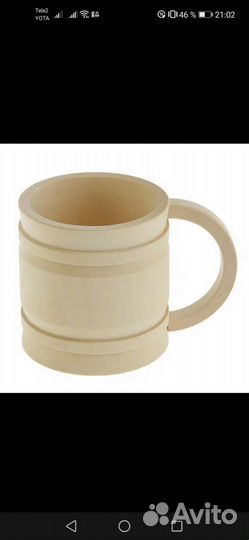 Кружка из дерева липа