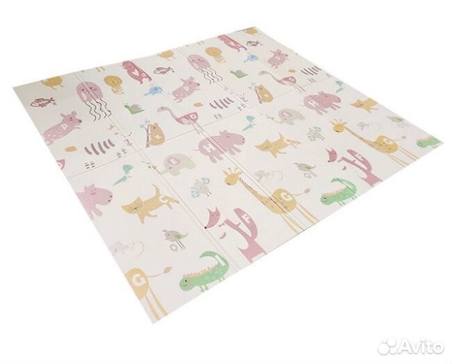 Детский складной коврик 180х200, двухсторонний