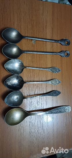 Мельхиорные чайные ложки 6 шт