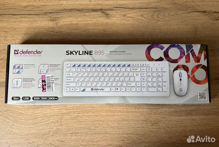 Комплект клавиатура и мышь defender skyline 895