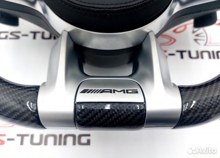 Руль Mercedes 63 AMG карбон активный круиз подушка
