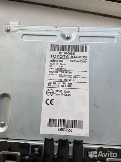 Штатная магнитола на toyota camry 55