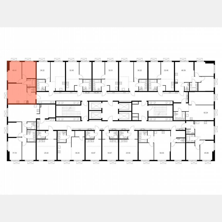 2-к. квартира, 48,4 м², 12/33 эт.