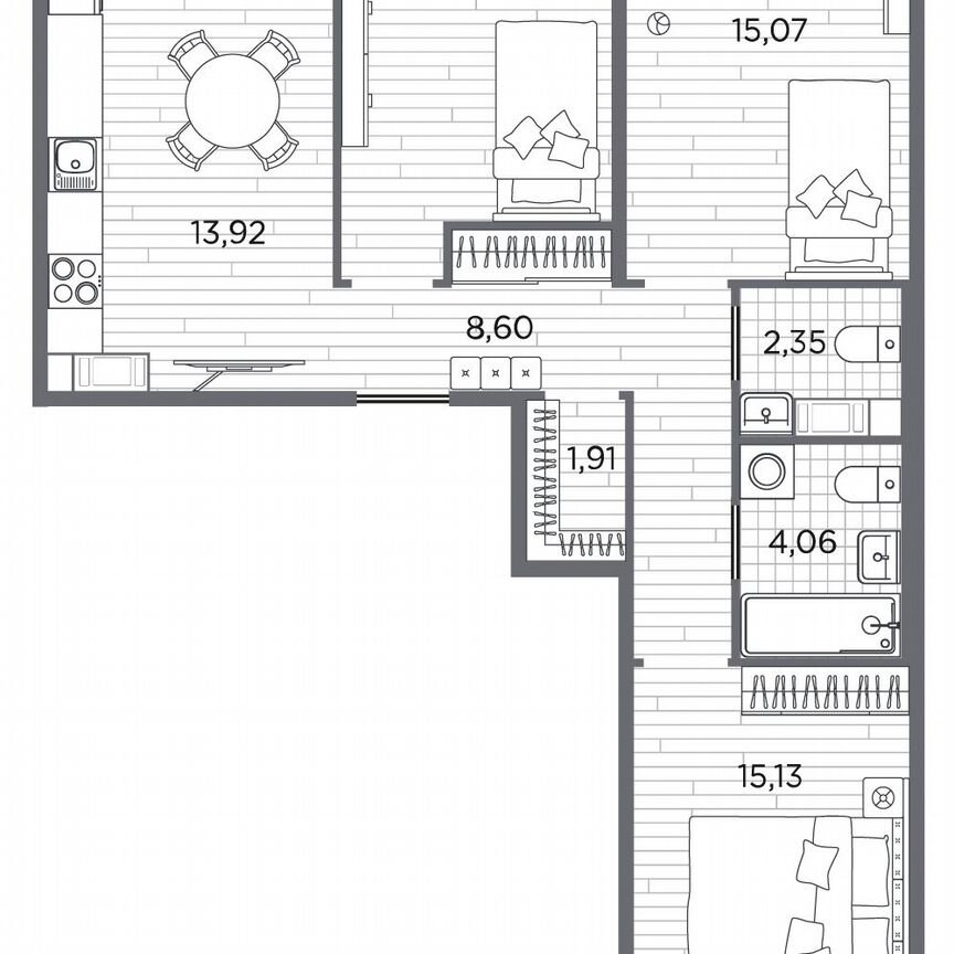 3-к. квартира, 75,6 м², 2/5 эт.