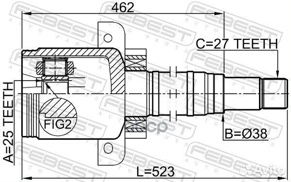 ШРУС внутренний правый 25X37,9X27 mercedes benz