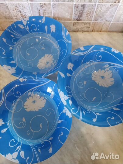 Тарелки столов.глуб Pasabahce Serenade Blue/3шт