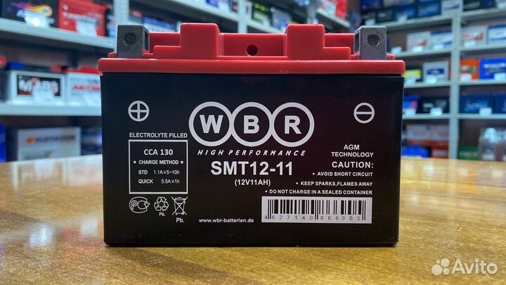 Аккумулятор WBR SMT 12-11 (11ач) на Мотоцикл