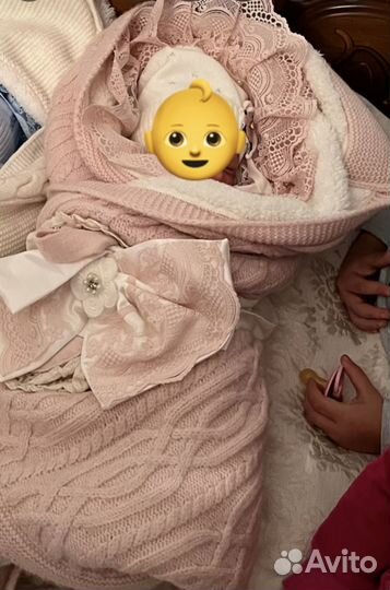 Конверт одеяло на выписку вязанное