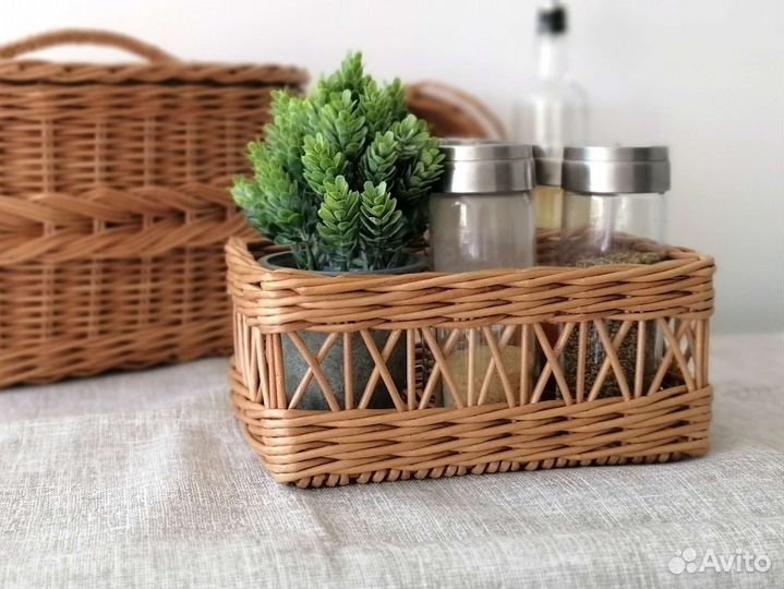 Хлебница плетёная, набор для кухни, ручная работа