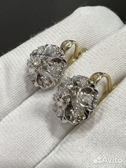 Яркие Золотые Серьги С Бриллиантами