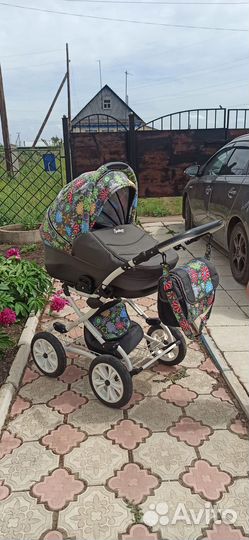 Коляска 2 в 1, люлька и прогулочный блок