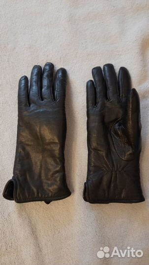 Перчатки женские кожаные зимние