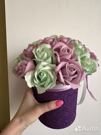 Букет роз из мыла