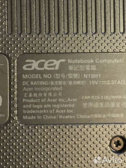 Ноутбук Aser модель N19H1