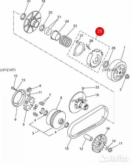 Оригинальная муфта сцепления Yamaha Majesty 250