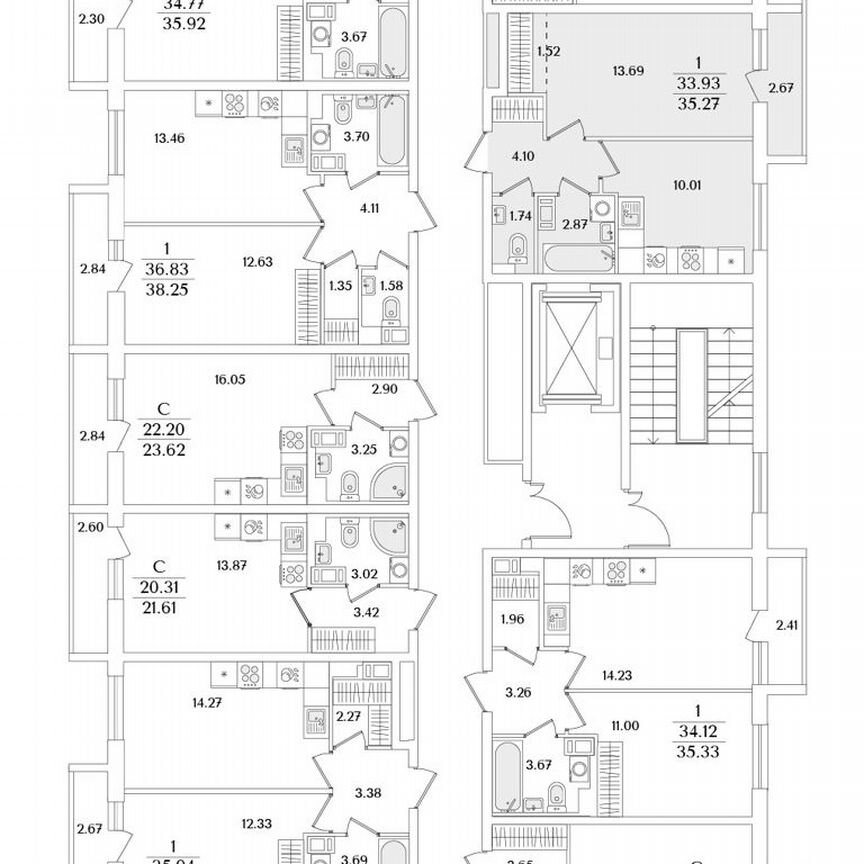 1-к. квартира, 35,3 м², 9/9 эт.