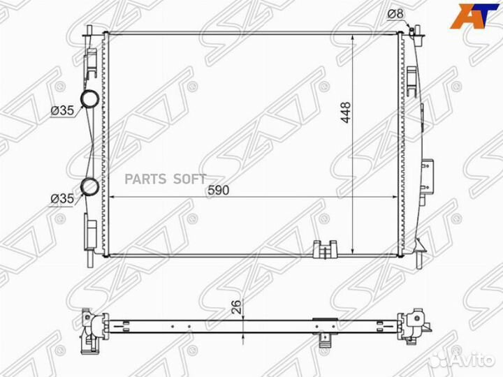 Радиатор охлаждения Ниссан Кашкай 2,0 06