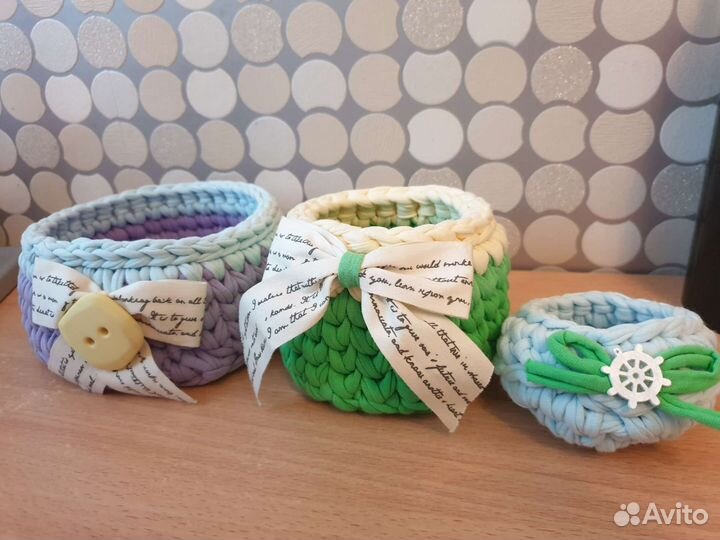 Корзины из трикотажной пряжи