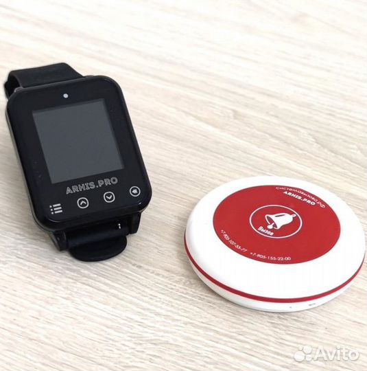 Кнопка вызова официанта и часы пейджер Элит