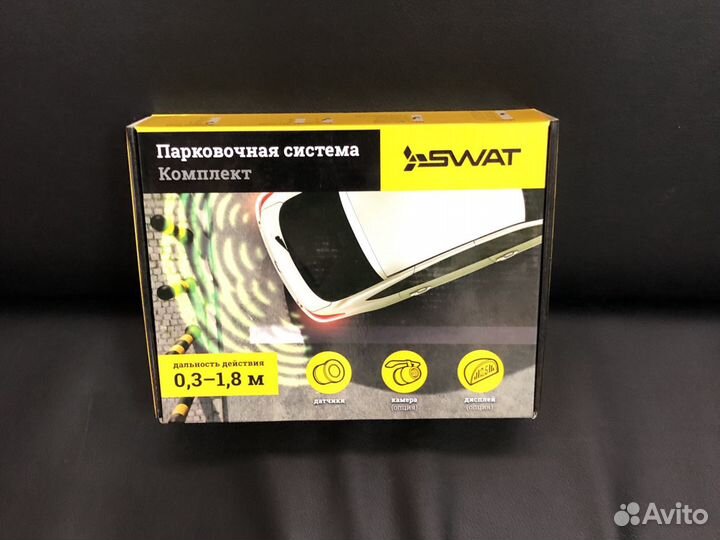 Парктроник 4 датчика чёрн/серебро/белый