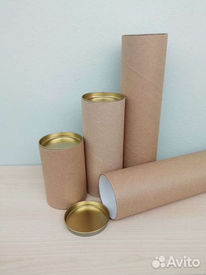 Тубус картонный диаметр 76мм металлические крышки